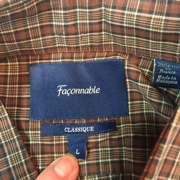 FACONNABLE | Classique plaid short sleeve shirt - Picture 7 of 8